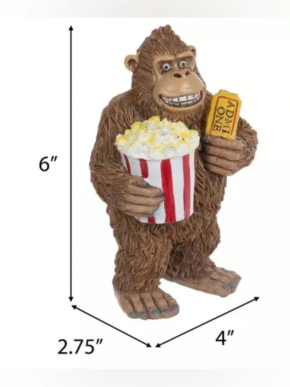 Sasquatch Eating Popcorn Figurine
